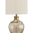 Hepburn Large Amber Glass Antique Brass Table Lamp with Cream Pleat Shade