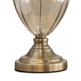 Hepburn Large Amber Glass Antique Brass Table Lamp with Cream Pleat Shade