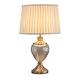 Hepburn Large Amber Glass Antique Brass Table Lamp with Cream Pleat Shade
