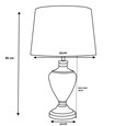 Hepburn Large Amber Glass Antique Brass Table Lamp with Ivory Gold Linen Shade