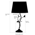 Leaf Antique Brass Table with Grey Linen Shade