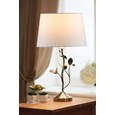 Lead Antique Brass Table Lamp with Ivory Linen Shade