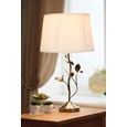 Leaf Antique Brass Table Lamp with Ivory Pleat Shade