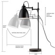 Noir Industrial Adjustable Swing Arm Black Table Desk Lamp