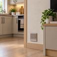 Round Edge Brushed Steel 1G TV Socket