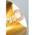 Bailey Small White Table Lamp with Blue Print and Cream Gold Lined Shade