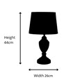 Bailey Small White Table Lamp with Blue Print and Ivory Pleat Shade