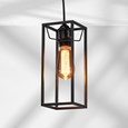 Quattro Modern Matt Black Frame Style Pendant Ceiling Light