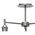 Echo 3 Light Pewter and Smoked Ribbed Glass