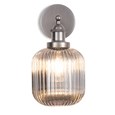 Echo Pewter Wall Light with Smoked Ribbed Glass