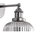 Echo Pewter Wall Light with Smoked Ribbed Glass