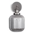 Echo Pewter Wall Light with Smoked Ribbed Glass