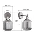 Echo Pewter Wall Light with Smoked Ribbed Glass