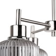 Silver Corsica 3 Light with Ribbed Smoked Glass