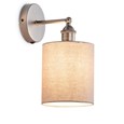 Echo Modern Pewter Wall Light with Grey Linen Shade