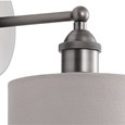 Echo Modern Pewter Wall Light with Grey Linen Shade