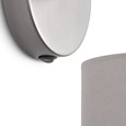 Echo Modern Pewter Wall Light with Grey Linen Shade