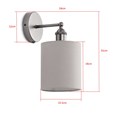 Echo Modern Pewter Wall Light with Grey Linen Shade