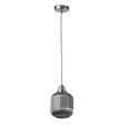 Echo Modern Pewter Wall Light with Grey Linen Shade