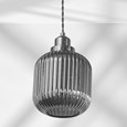 Echo Modern Pewter Wall Light with Grey Linen Shade