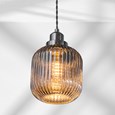 Echo Modern Pewter Wall Light with Grey Linen Shade