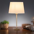 Darwen Square Stick Antique Brass Table Lamp with Cream Shade