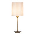 Darwen Square Stick Antique Brass Table Lamp with Grey Linen Shade