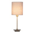 Darwen Square Stick Antique Brass Table Lamp with Grey Shade