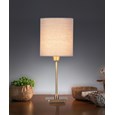 Darwen Square Stick Antique Brass Table Lamp with Grey Shade