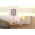 Darwen Square Stick Antique Brass Table Lamp with Grey Shade