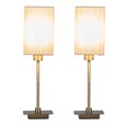 (Pair) Darwen Square Stick Antique Brass with Ivory String Shade