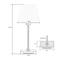Darwen Square Stick Antique Brass Table Lamp with Natural Linen Shade