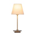 Darwen Square Stick Antique Brass Table Lamp with Natural Linen Shade