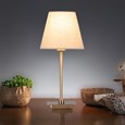 Darwen Square Stick Antique Brass Table Lamp with Natural Linen Shade