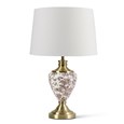 Hepburn Red printed / Antique Table Lamp with Ivory Lined Shade