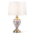 Hepburn Red Printed / Antique Table Lamp with Ivory Pleat Shade