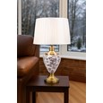 Hepburn Red Printed / Antique Table Lamp with Ivory Pleat Shade
