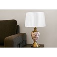 Hepburn Red Printed / Antique Table Lamp with Ivory Pleat Shade