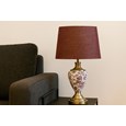 Hepburn Red Printed / Antique Table Lamp with Red Shade