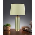 Cylinder Frosted Sage Green Table Lamp with Green Shade