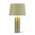 Cylinder Frosted Sage Green Table Lamp with Green Shade