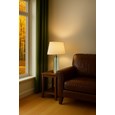Cylinder Frosted Sage Green / Gold Effect Table Lamp with Natural Shade