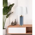 Cylinder Juniper Blue / Gold Effect with Ivory Pleat Shade