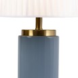 Cylinder Juniper Blue / Gold Effect with Ivory Pleat Shade