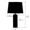 Cylinder Ash Grey Wood Print/Silver Table Lamp with Ivory Pleat Shade