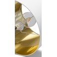 Cylinder Wood Effect Print/Gold Table Lamp with Ivory Gold Lined Shade