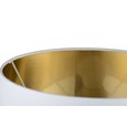 Cylinder Wood Effect Print/Gold Table Lamp with Ivory Gold Lined Shade