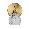 Hendon Gold Brass Effect Wall Light Single Switched