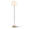 Stockholm Antique Brass Floor Lamp with Red & Gold Shade