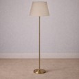 Stockholm Antique Brass Floor Lamp with Natural Linen Shade